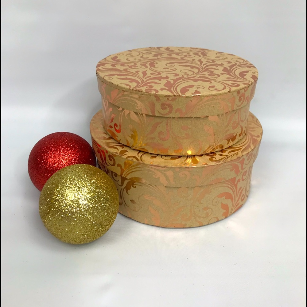 Pair of Round Cardboard Boxes